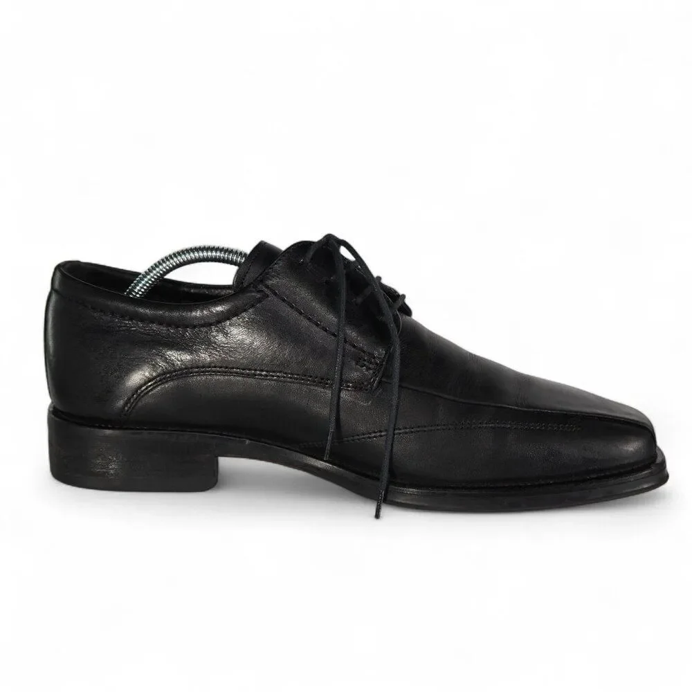 Johnston & Murphy Dobson Square Toe Leather Shoes Men's 8.5M Black Dress 1435‎
